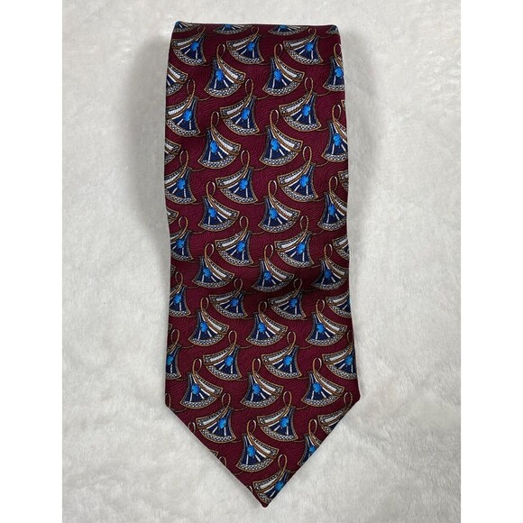 Christian Dior Cravates Men's Silk Neck Tie Red Blue Designer Classic Academia - Picture 1 of 5